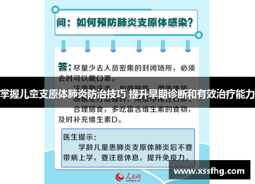 掌握儿童支原体肺炎防治技巧 提升早期诊断和有效治疗能力