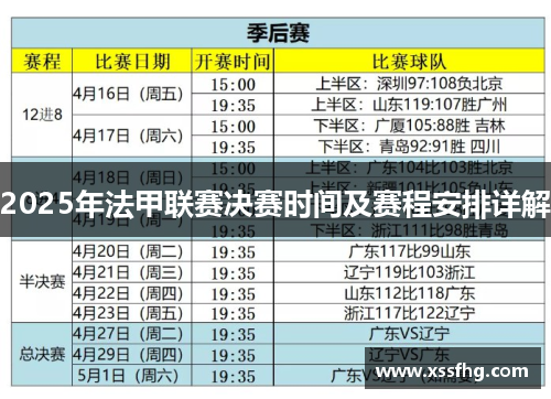 2025年法甲联赛决赛时间及赛程安排详解 2025年法甲联赛决赛时间及赛程安排详解